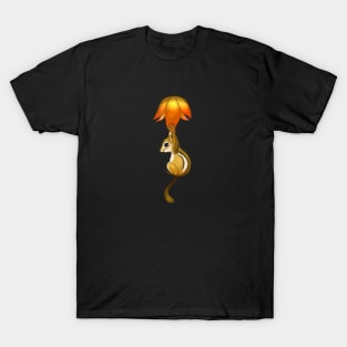 Chipmunk flying in a balloon leaf T-Shirt